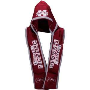   Mississippi State Bulldogs Maroon Hooded Knit Scarf