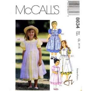  McCalls 8634 Sewing Pattern Girls Dress Pinafore Size 6 