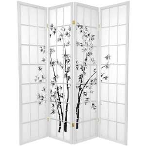  6 ft. Tall Lucky Bamboo Room Divider  White   4P