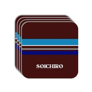 Personal Name Gift   SOICHIRO Set of 4 Mini Mousepad Coasters (blue 