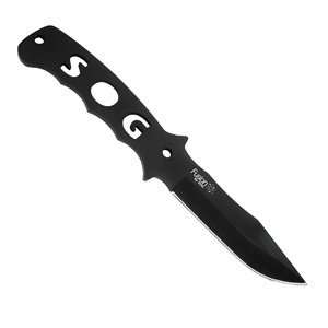 com SOG   Triple Throwing Knives, Black Handle & Blade, Nylon Sheath 
