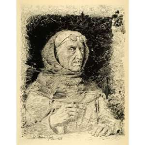   Art Religious Monk Portrait   Original Photogravure