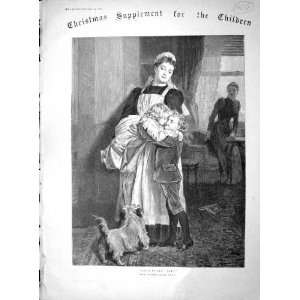  1893 GOOD NIGHT BABY CHILDREN DOG CHRISTMAS SCENE