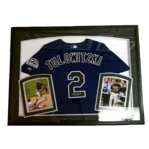 Troy Tulowitzki Purple Aut. Jersey Deluxe Frame   Sports Memorabilia 
