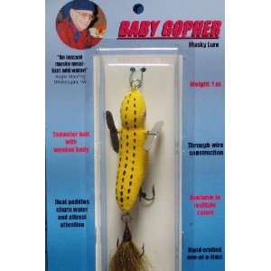  The Baby Gopher Muskie Lure   Musky Bait   Yellow Sports 