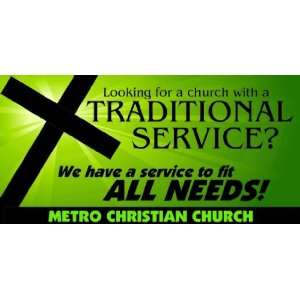    3x6 Vinyl Banner   Church With All Style Services 