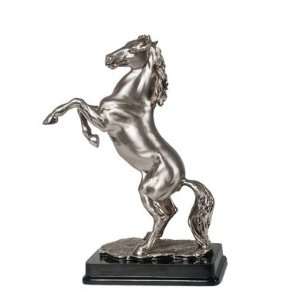  Standing Spanish Horse Silver Finish Statue, 13.5 inches H 