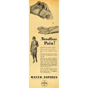 1929 Ad Bayer Aspirin Flapper Fashion Pain Relief 