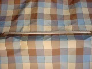 PASARI HANDSOME LAPIS N CAFE TEXTURED SILK PLAID UPHOLSTERY FABRIC 