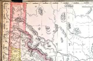 Original 1888 Color Map Of Idaho with Railroad Legend 19 X 12.75 