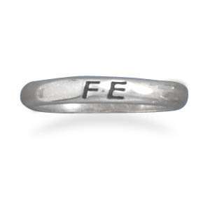  Oxidized Message Fe Believe Sterling Silver Band Ring, 5 Jewelry