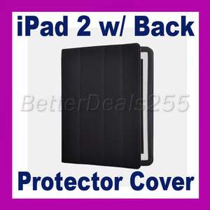 Black Slim Leather Cover W/ Back Case For Apple iPad 2  