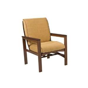   Aluminum Cushion Arm Rocker Patio Lounge Chair Smooth Limestone Finish