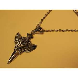 MOTORCYCLE HARLEY STYLE BIKER JEWELRY EAGLE AND SWORD NECKLACE PENDANT 