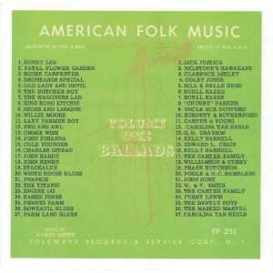  Anthology of American Folk Music   Volume One Ballads 