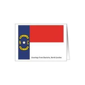  North Carolina   City of Charlotte   Flag   Souvenir Card 