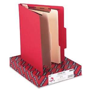 Smead  Top Tab Classification Folders w/2 Dividers, 6 Section, Red 