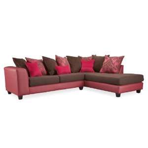   Flamingo Girl Sectional Sofa,Brown and Pink