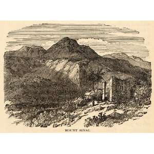  1880 Wood Engraving Mount Sinai Peninsula Egypt Biblical 
