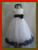 NEW WHITE BLACK CHRISTMAS PARTY PAGEANT GIRL DRESS  
