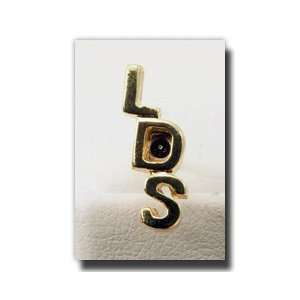  LDS Block Slant Tie Tack (Gold)   Gold Color LDS Lapel Pin 