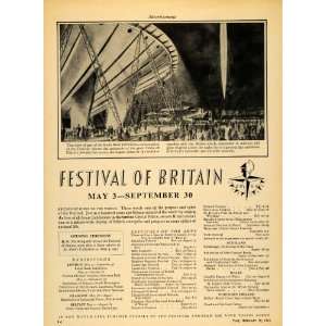   Ad Britain Festival South Bank Discovery Skylon   Original Print Ad