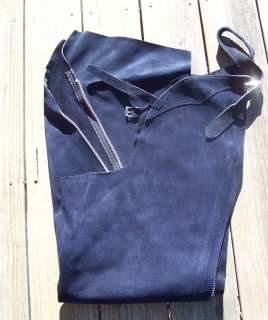 Suede Leather Chaps Devon Aire Navy large  
