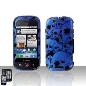  BLUE WITH MULTI SKULL SNAP ON HARD SKIN FACEPLATE PHONE 