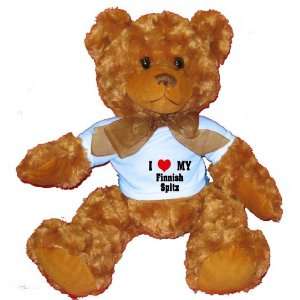  I Love/Heart Finnish Spitz Plush Teddy Bear with BLUE T 