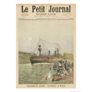  The French Cruiser Le Suchet is Launched at Toulon Giclee 