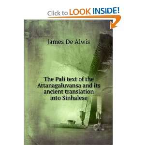   and its ancient translation into Sinhalese James De Alwis Books