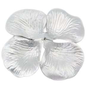  100 Pcs Romantic Silk Flower Petals, Silver Beauty