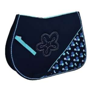 Perris Leather Saddle Pad   Navy/blue Dots   All Purpose 