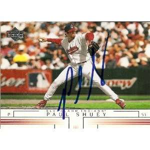  Paul Shuey Signed Cleveland Indians 2002 UD Card 