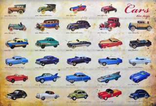 Cars Tin Toy Vintage Classic Collection Poster 60x90 in  