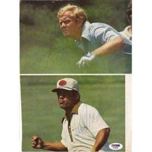 Signed Jack Nicklaus Picture   ~lee Trevino Mag ~psa Coa 