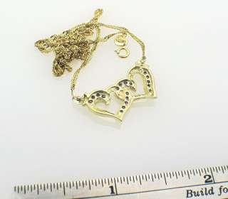 10k Yellow Gold Diamond Heart Charm Pendant Necklace  