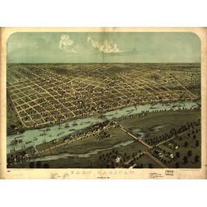  1867 East Saginaw Michigan, Birds Eye Map