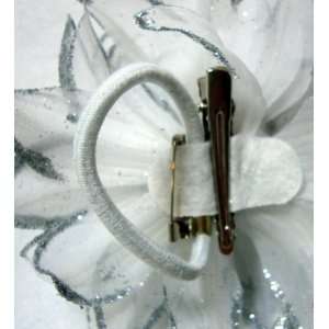    NEW Silver Glitter Flower Hair Clip Pin and Band, Limited. Beauty