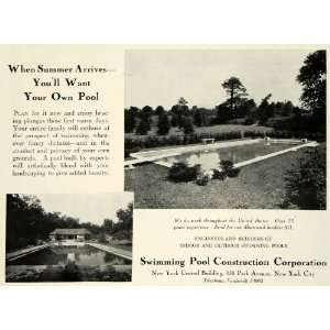  1931 Ad Swimming Pool Construction Corp. New York Outdoor 