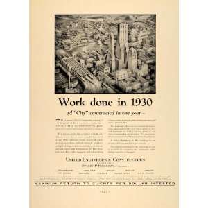 1931 Ad United Engineers & Constructors Buildings   Original Print Ad