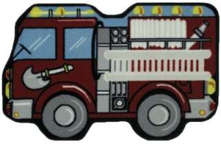 31x47 Fire Truck Engine Fun Plush Nylon Area Rug  