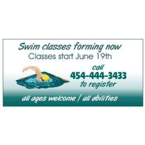  3x6 Vinyl Banner   Swim Classes Forming Now Everything 