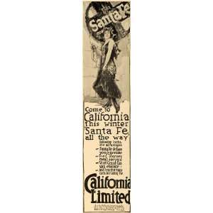   Ad California Limited Railroad Line Santa Fe Train   Original Print Ad