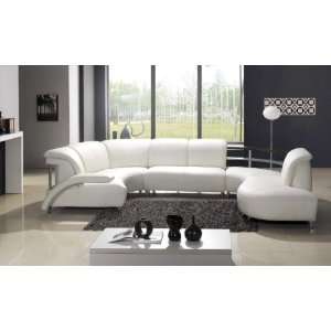  Vig Furniture Modern White Leather Sectional Sofa 104 