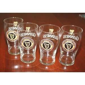  Set 4 Guinness beer 20 oz Pub tulip glasses Harp NEW 