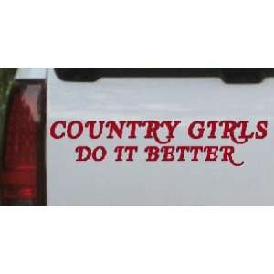 Country Girls do It Better Car Window Wall Laptop Decal Sticker    Red 