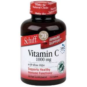  Schiff Immune Support Vitamin C 1,000 mg + Rose Hips 250 