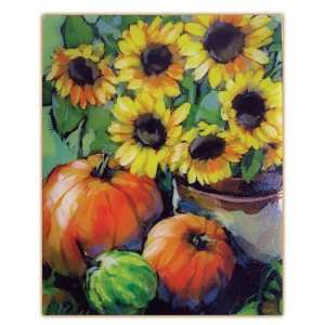  Harvest Sunflowers Tempered Glass Cutting Board 15 x 12 