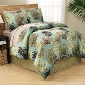  Palms Blue Tropical 8 Piece Bed in Bag Comforter Set 